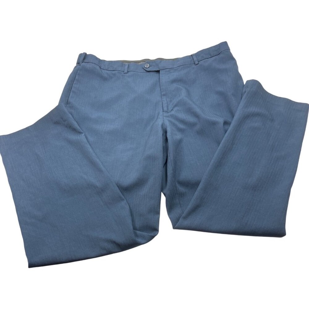 Mens Blue Dress Pants 40x32 Classic Fit 100% Polyester 60h